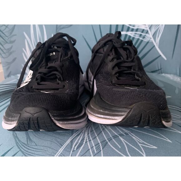HOKA ONE ONE Bondi 8 black white Sneakers Gym SHOES women’s 7.5 - Picture 5 of 10